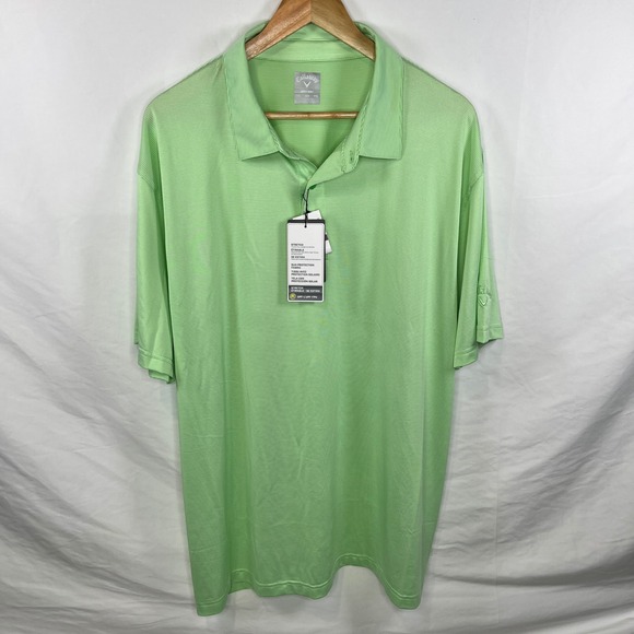 Callaway Golf Polo Shirt Opti-Dri Stretch Striped Short‎ Sleeve XXL, NWT - Picture 1 of 6